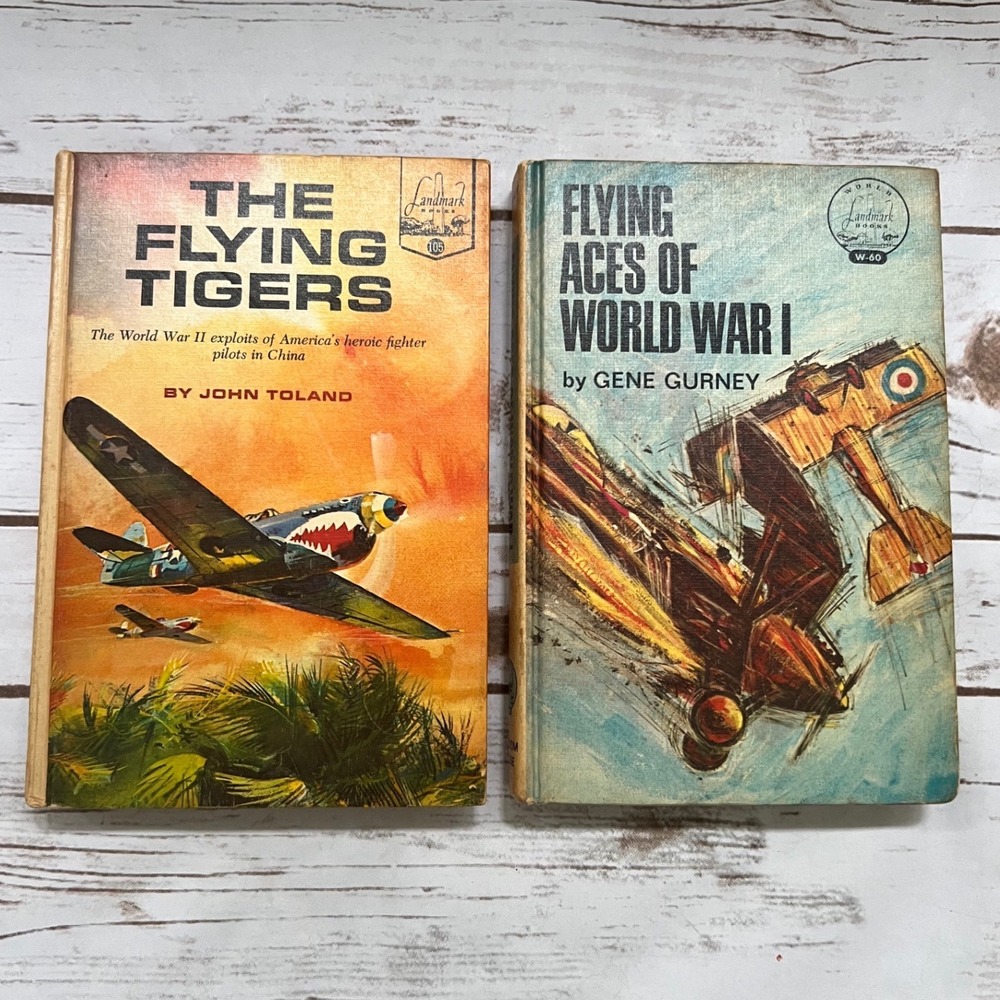 Random House Landmark Books The Flying Tigers & Flying Aces of WWI Set 2 HC